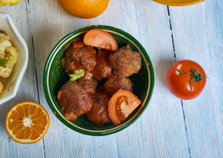 Kefta Tagine, Moroccan cuisine; assorted dishes; Top vie;の写真素材