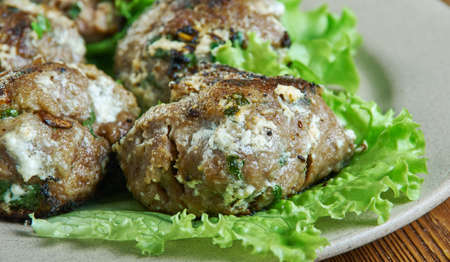 Kolokythokeftedes - Greek zucchini and feta fritters, popular in Greece,