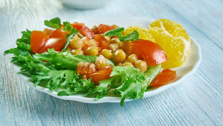 Chickpea Pancetta Salad with Cran-Orange Vinaigretteの写真素材