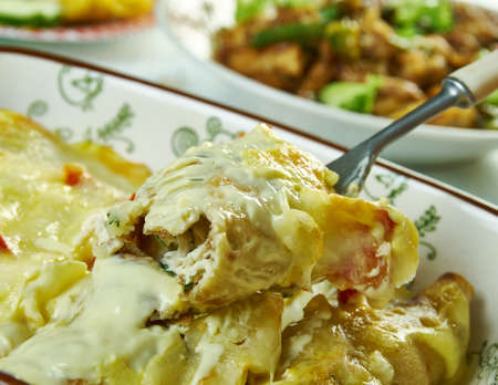 Creamy Pepperjack Chicken Enchiladas, loaded with enchilada sauce, sour cream