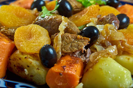 Moroccan Pot Roastt - flavors of North Africa cook with beef or lamb,の写真素材