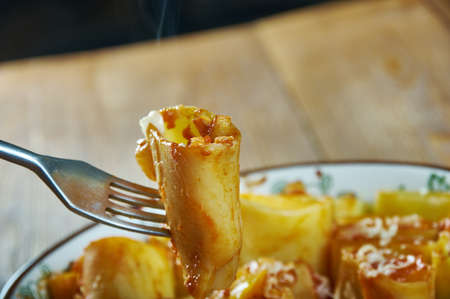 paccheri pasta bake with meat sauce - Paccheri al fornoの写真素材