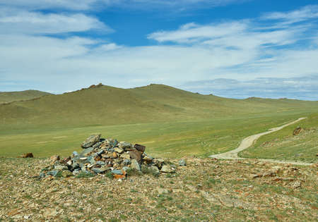 Tract Ulyastayn-Khudo, Mountain Road, Mongoliaの写真素材