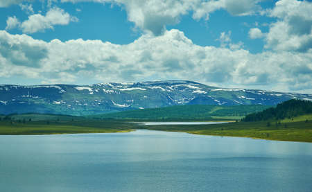 Ulagansky lake, Mountain Altai. View of the mountain lake