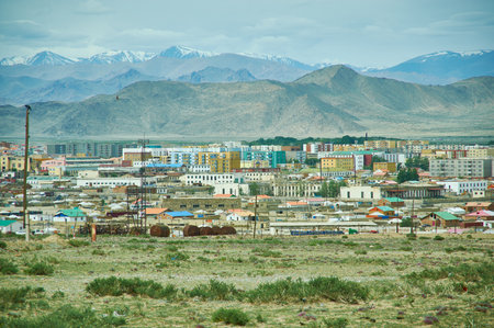 Khovd city,  capital of the Khovd Province of Mongolia, June 12, 2019のeditorial素材