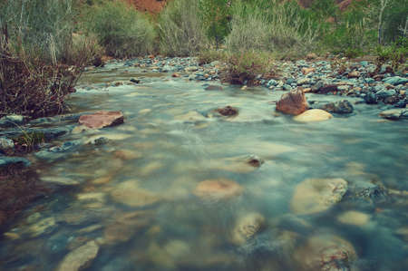 Chagan Uzun river with water blurred by long exposure