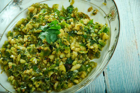 Mirchi cha Thecha,  Maharashtrian spicy chutney close up