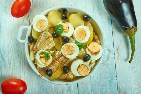Bacalao or Bacalhoada,  Portuguese salt cod stew