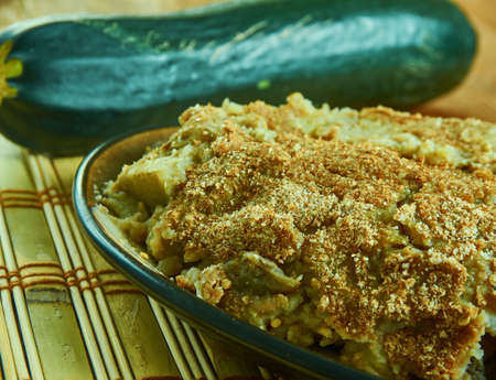 Polpettone di melanzane - Neapolitan Eggplant Meatballs, close upの写真素材