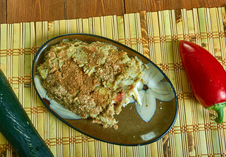 Polpettone di melanzane - Neapolitan Eggplant Meatballs, close upの写真素材