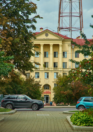 Minsk, Belarus.Independence Avenue, Summer season, sunset time,August 12, 2019のeditorial素材