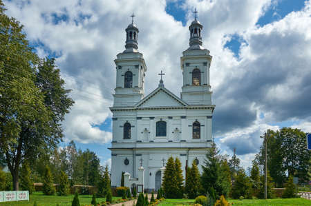 Roman Catholic church of St. Andrew the Apostle  belarus, Lyntupy,  Myadzyel districtの写真素材