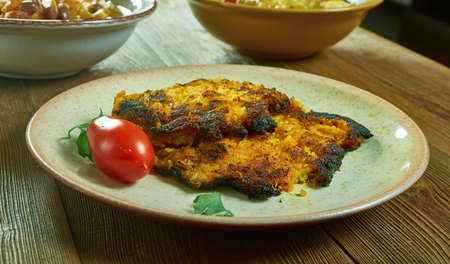 Spaghetti Squash Rosti, traditional German, Swiss dish,  close upの写真素材