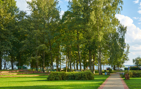 Narach town, resort town in Myadzel Raion, Minsk Voblast, Belarus, by the Lake Narach.のeditorial素材