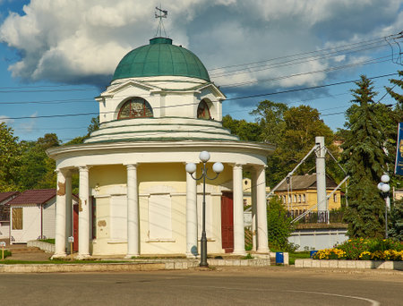 Torzhok,  town in Tver Oblast, Russia , August 6, 2019. Rotunda of Krestovozdvizhenskaya chapelのeditorial素材