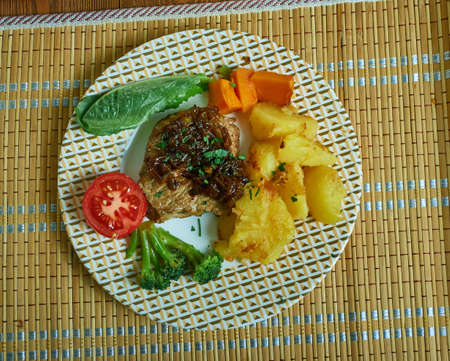 Pannbiff, classic from Sweden  with added onion and potato are deliciously