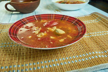 Bookbinders soup, snapper soup,seafood soup originating in the United Statesの写真素材