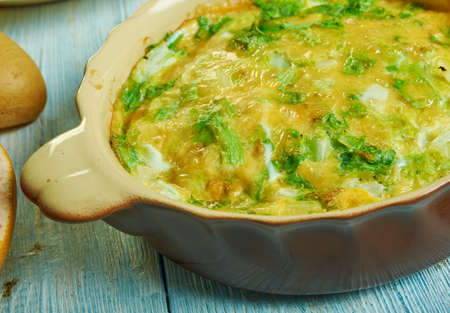 Tajine Sebnekh, Spinach and ricotta cheesecake, Tunisian cuisine, Traditional assorted African...