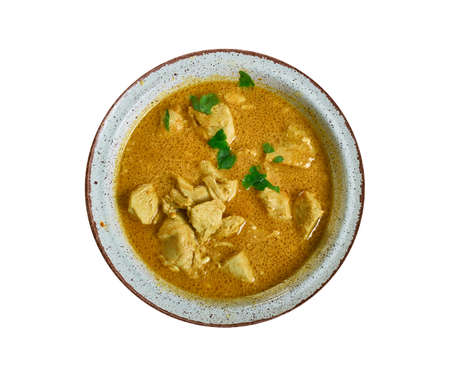 Groundnut Stew, Ghanaian cuisine, Traditional assorted African dishes, Top view.の写真素材