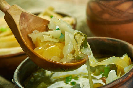  Russian ancient stchi  - Cabbage and Turnip Soup,  Russian traditional soupの写真素材