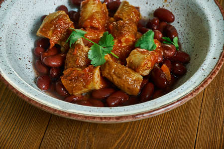 Goan Feijoada, traditional and historic dishes of the Portuguese cuisine usually made with Beans and Porkの写真素材