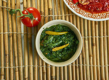 Trinidadian Callaloo,creamy, melt in your mouth, greens-based, coconutty dish , southern Caribbean, ...
