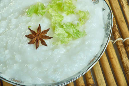 Congee type of rice porridge or gruel. food of the Tamil people of Ancient Indiaの写真素材
