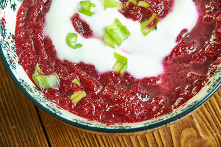 Beetroot onion seed soup, blender with the vegetable stock and some seasoning