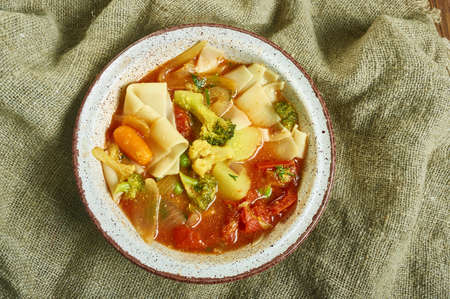 Papad ka saag traditional recipe that is made often in most Rajasthani and Gujarati kitchensの写真素材