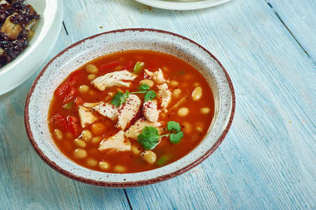 Puerto Rican Style beans, hearty  beans simmered in an aromatic sauceの写真素材