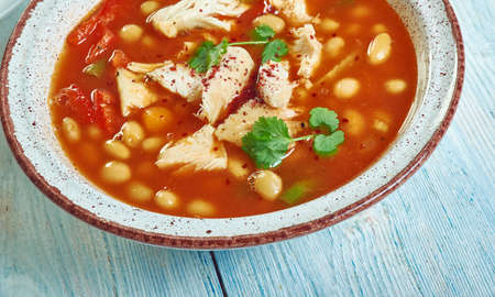 Puerto Rican Style beans, hearty  beans simmered in an aromatic sauceの写真素材