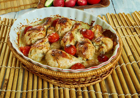 Chicken korma melts -  fresh flavour to chicken breasts with this Indian-inspired creamy topping.の写真素材