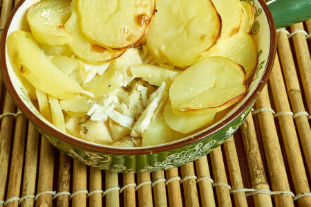 Scalloped Potato And Smoked Fish Pot, Smoked haddock and potato gratin