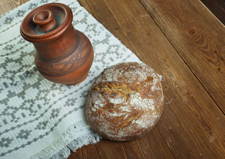 Razny Chlieb - Slovak homemade Rye Bread close up