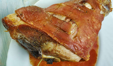 Schaufele - traditional dish from the south of Germany. It is made from the pig's shoulder meatの写真素材