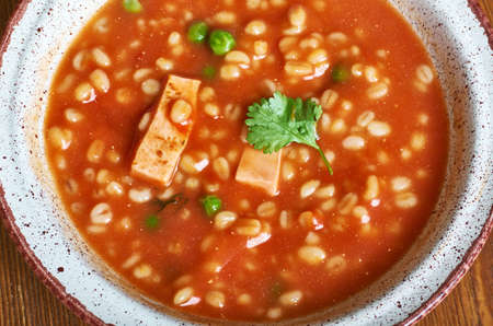 Sicilian Tomato Barley Soup, lassic tomato soup recipeの写真素材