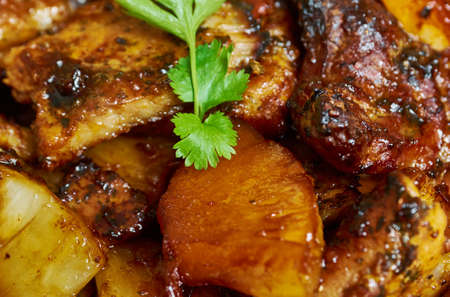 Pork caramelised pineapple adobo, recipe is for non-Muslims onlyの写真素材