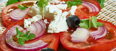 Galenata salad - Bulgarian tomato salad close upの写真素材