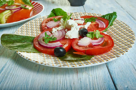 Galenata salad - Bulgarian tomato salad close upの写真素材