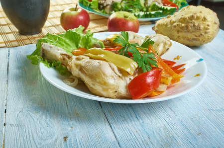 Pollo con i peperoni alla romana, Chicken and Bell Pepper, classic traditional Roman recipe
