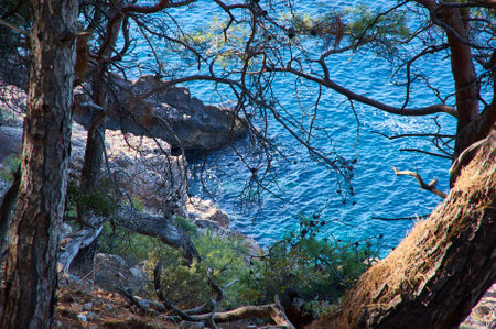 Lycian Way, Walking in Lycian Way. Lycian Way trail. Hiking in nature.の写真素材