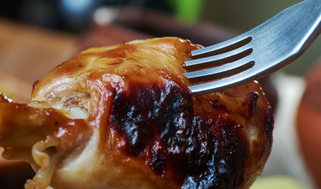 Gammeldags kylling - Pot roast chicken is one of the classic Danish dishesの写真素材