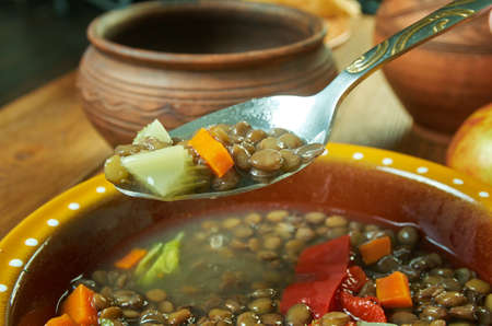 Cockova polevka - Czech lentil soupの写真素材