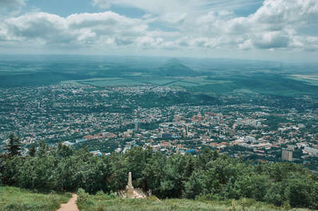 View of the city of Pyatigorsk from the top of Mount Mashuk., City in Stavropol Krai, Russia located on the Podkumok River, oldest spa resortsの写真素材