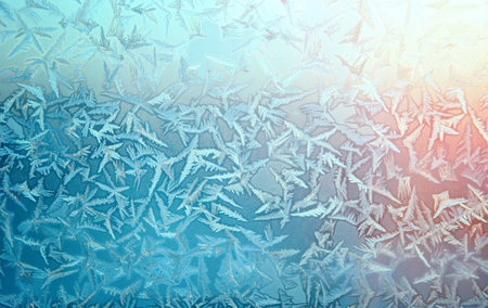 Ice on window,winter icy patterns,icy drawingsの写真素材