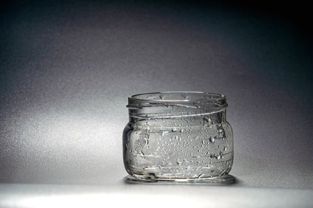 Glass full of water dropsの写真素材