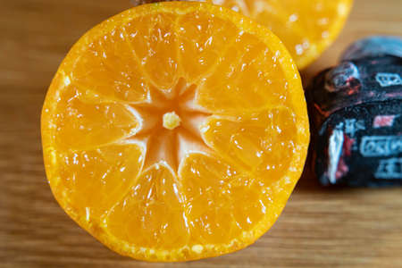 Neatly cut orangesの写真素材