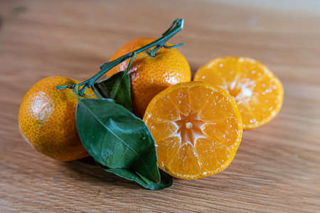 Neatly cut orangesの写真素材