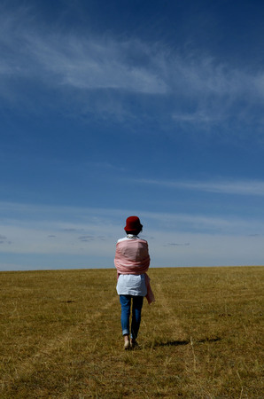 Autumn steppeの写真素材