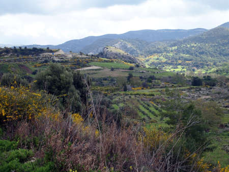 A pasture land and fieldsの写真素材